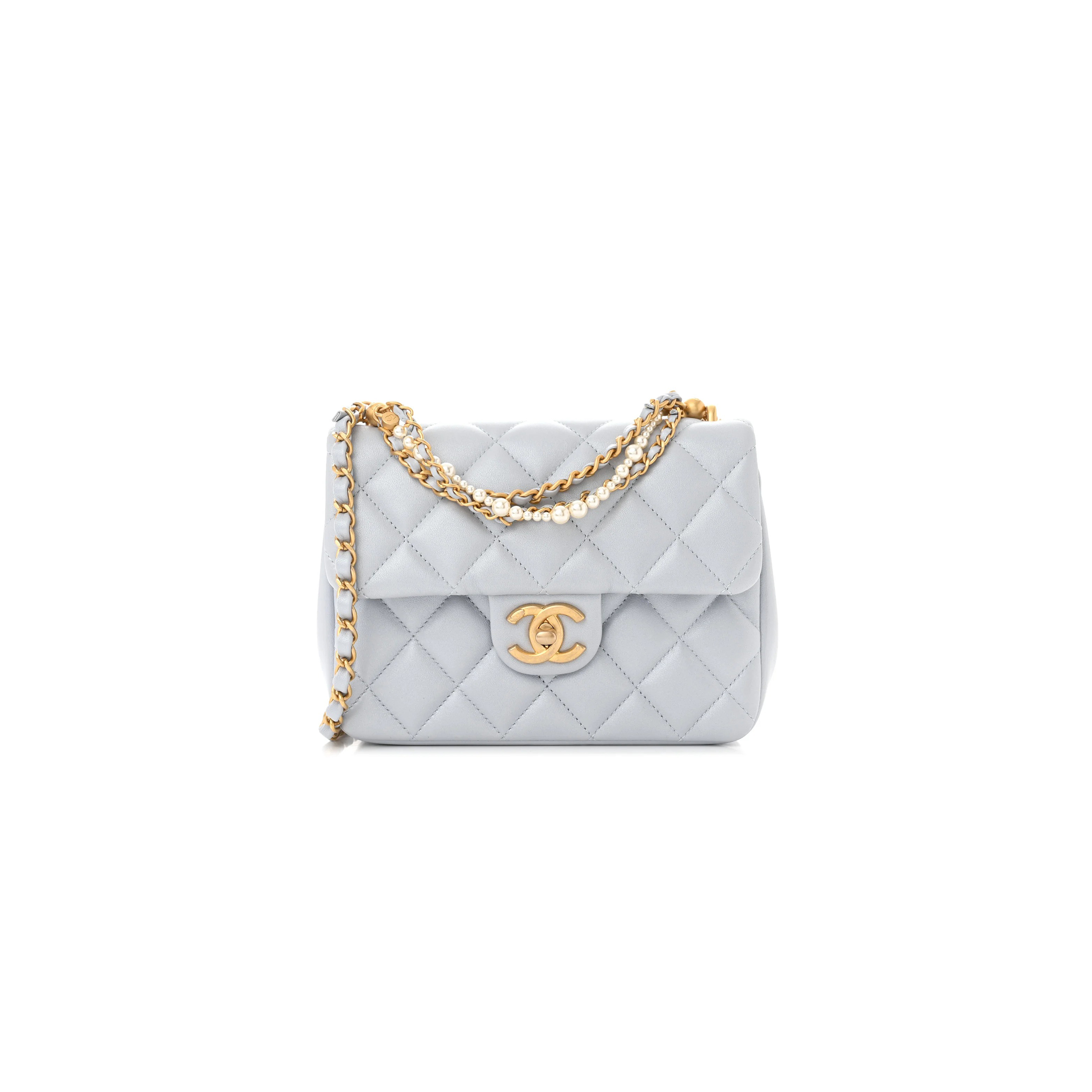 CHANEL MINI PEARL CHAIN FLAP BAG AS4385 (17*12.5*5cm)